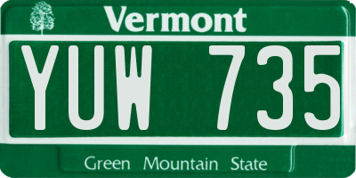 VT license plate YUW735