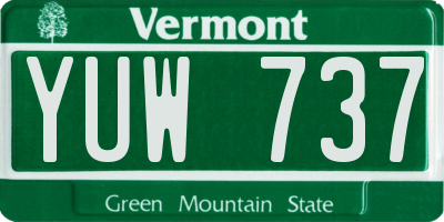VT license plate YUW737