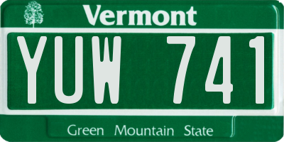 VT license plate YUW741