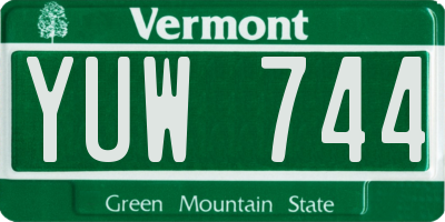 VT license plate YUW744