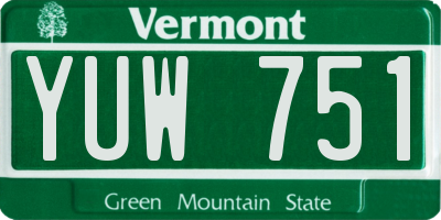 VT license plate YUW751