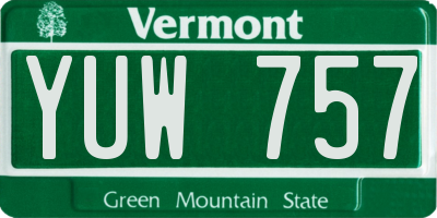 VT license plate YUW757