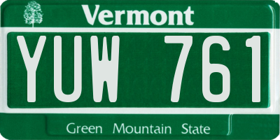 VT license plate YUW761