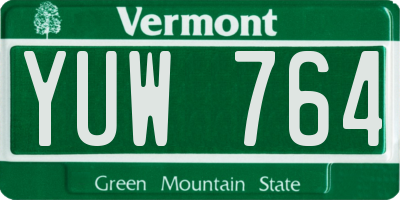 VT license plate YUW764