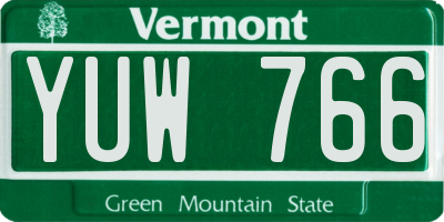 VT license plate YUW766