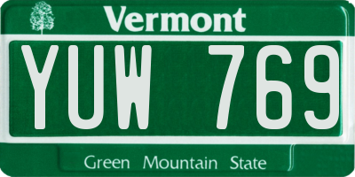 VT license plate YUW769