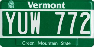VT license plate YUW772