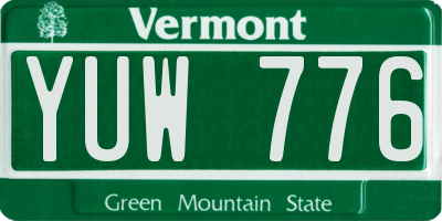 VT license plate YUW776