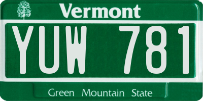 VT license plate YUW781