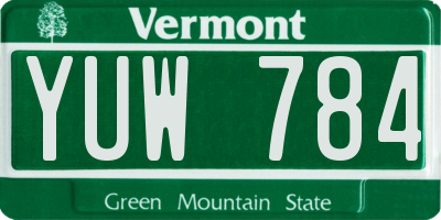 VT license plate YUW784