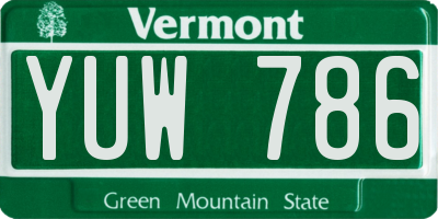 VT license plate YUW786