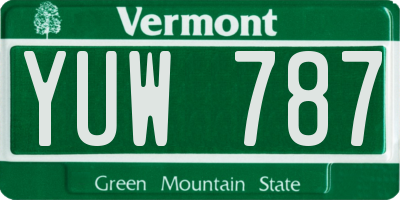 VT license plate YUW787