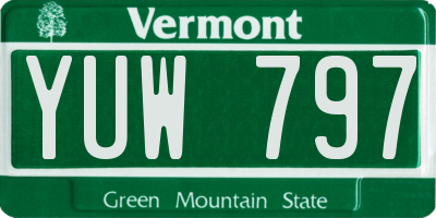 VT license plate YUW797