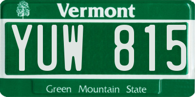 VT license plate YUW815