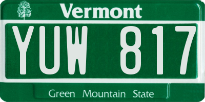 VT license plate YUW817