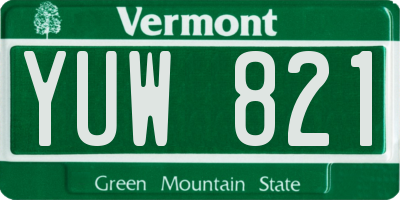 VT license plate YUW821