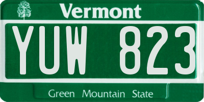 VT license plate YUW823