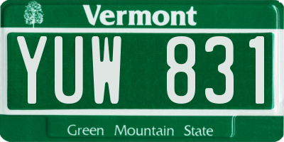 VT license plate YUW831