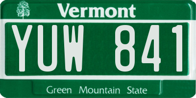 VT license plate YUW841