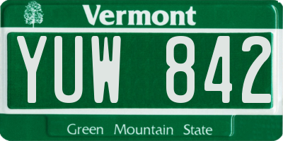 VT license plate YUW842
