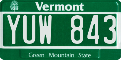 VT license plate YUW843
