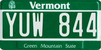 VT license plate YUW844