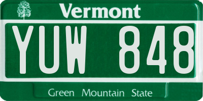 VT license plate YUW848