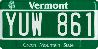 VT license plate YUW861