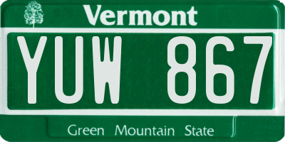 VT license plate YUW867