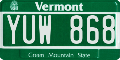 VT license plate YUW868