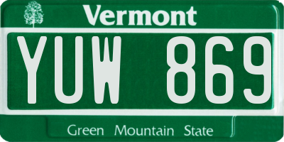VT license plate YUW869