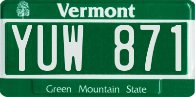 VT license plate YUW871