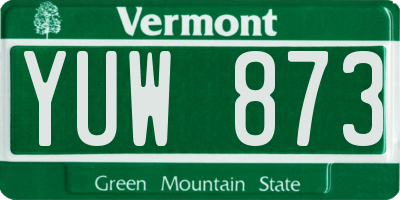 VT license plate YUW873