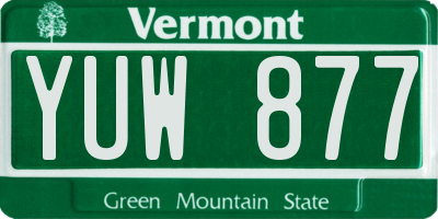 VT license plate YUW877