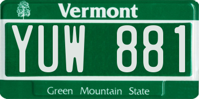 VT license plate YUW881