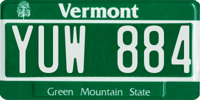 VT license plate YUW884