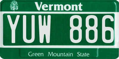VT license plate YUW886