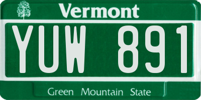 VT license plate YUW891