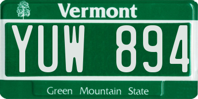 VT license plate YUW894