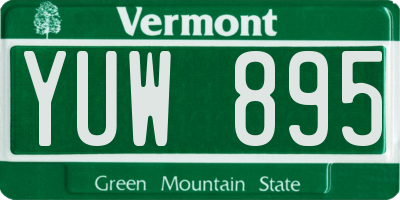 VT license plate YUW895