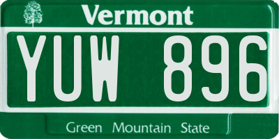 VT license plate YUW896