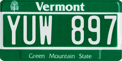 VT license plate YUW897