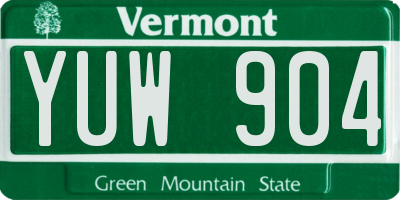 VT license plate YUW904