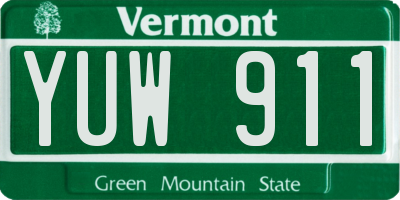 VT license plate YUW911