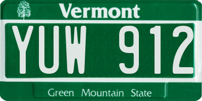 VT license plate YUW912
