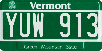 VT license plate YUW913