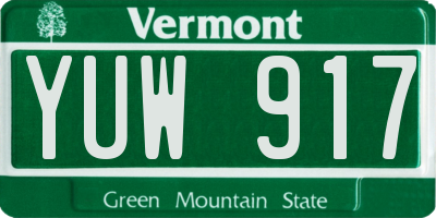VT license plate YUW917