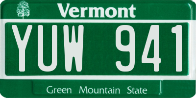 VT license plate YUW941