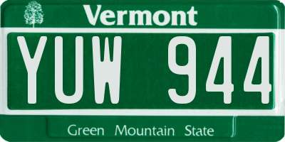 VT license plate YUW944