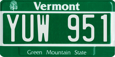 VT license plate YUW951